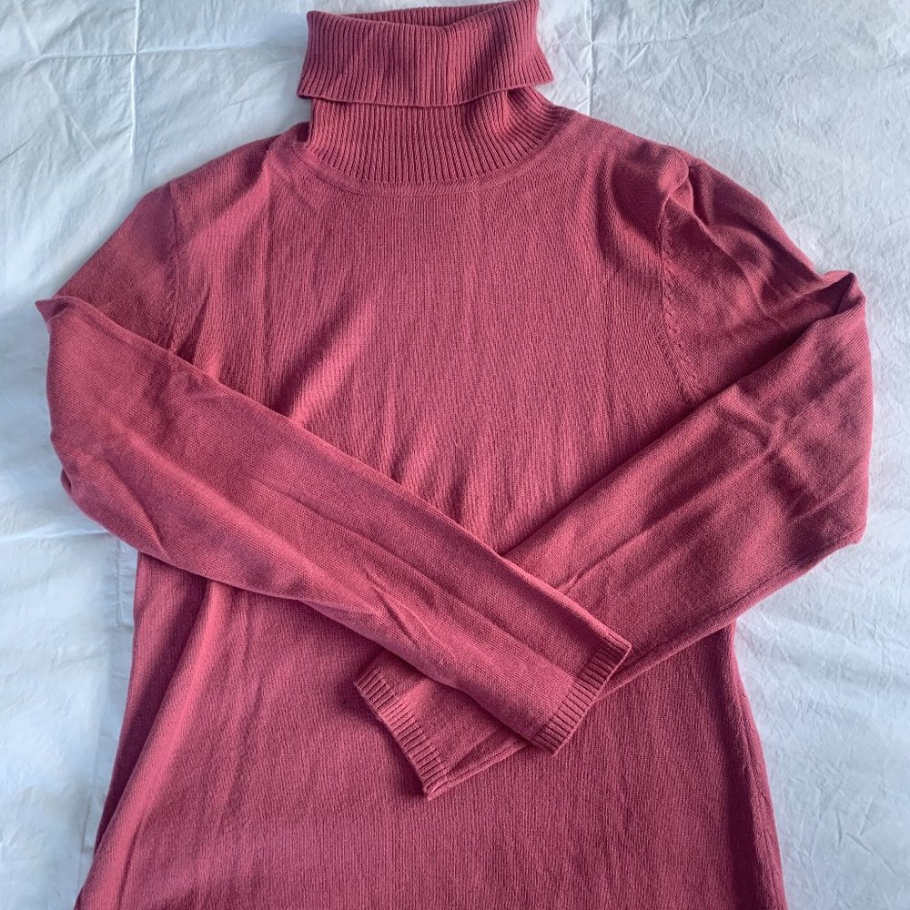 Like New Ann Taylor LOFT Rose Turle Neck Size M
